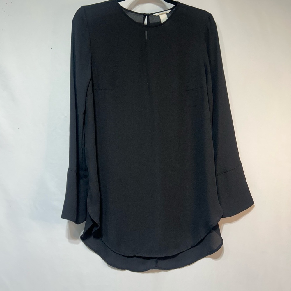 Elegant Black Long Sleeve Blouse